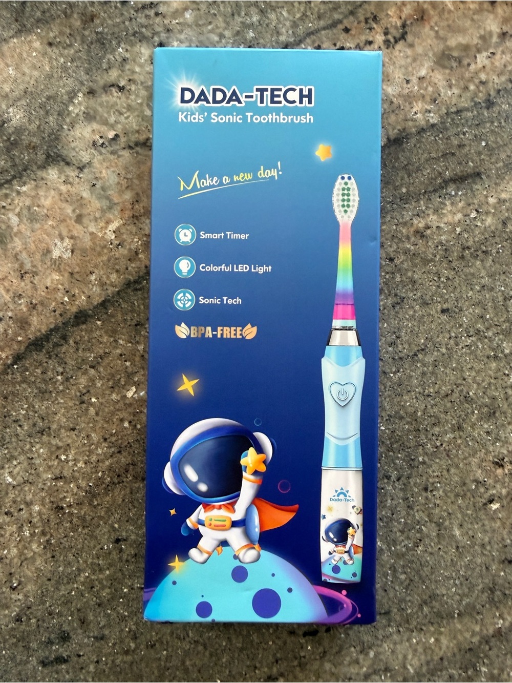 DADA-TECH Kids Sonic Electric Toothbrush – Rainbow LED Light + Timer
